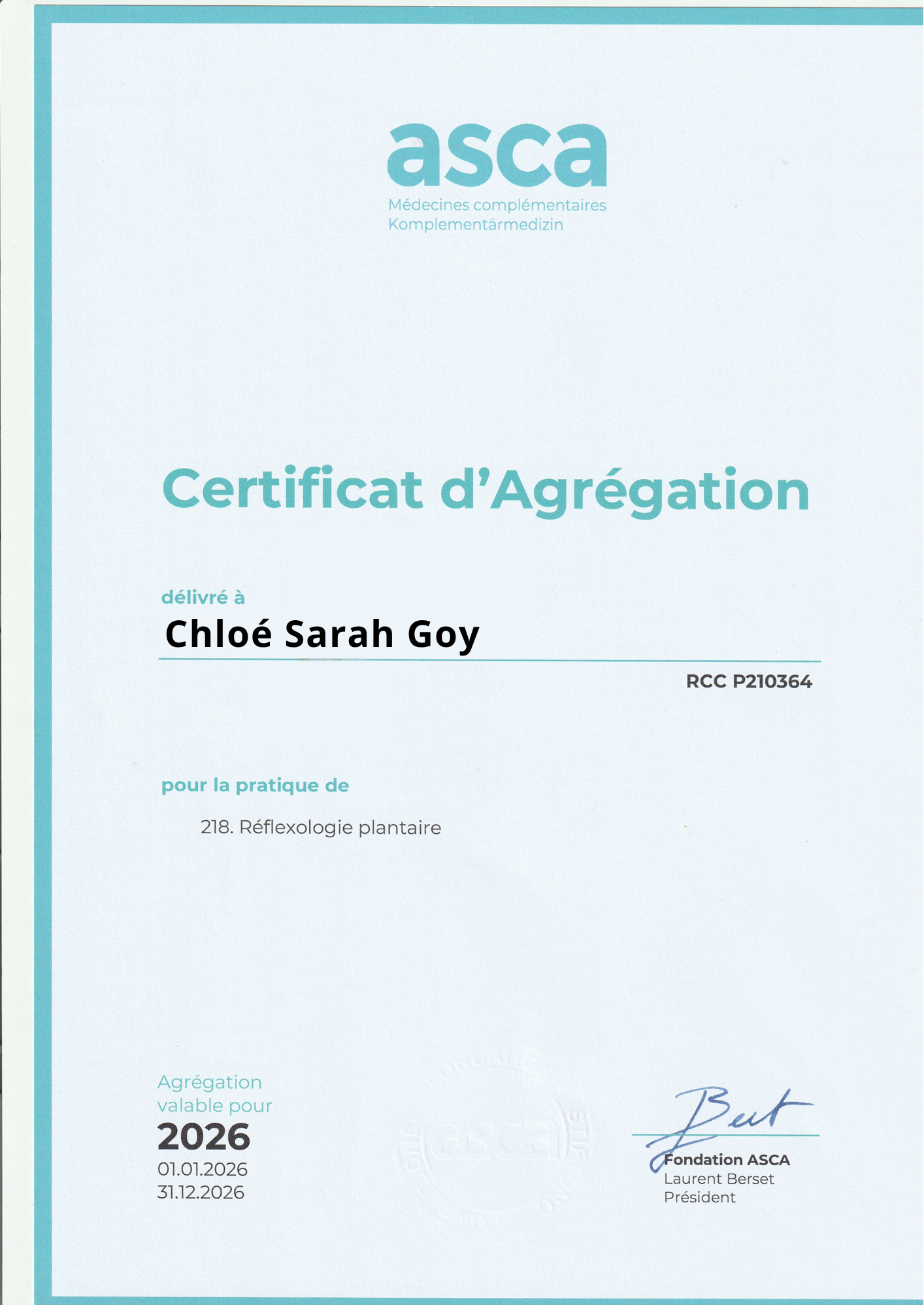 Certificat d'Agrégation ASCA - Chloé Sarah Goy
